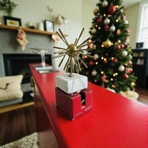 Wondershop Gold Metal Starburst Marble Base Christmas Stocking Holder NWT